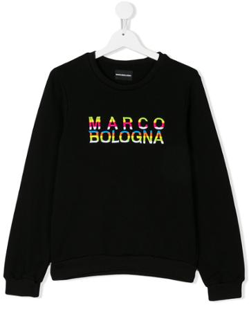 Marco Bologna Kids Teen Embroidered Brand Sweatshirt - Black