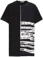 Yohji Yamamoto Long Message Text Cotton T Shirt - Black