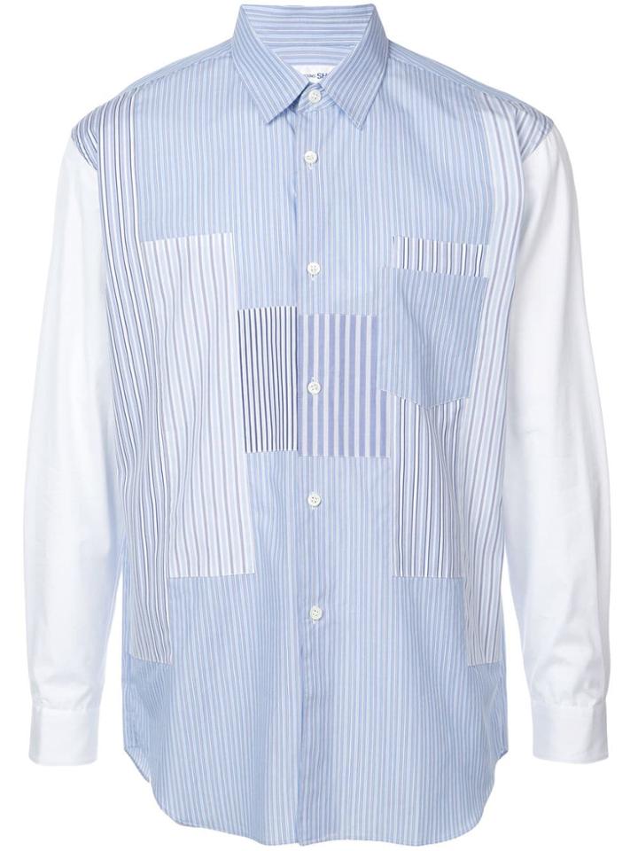 Comme Des Garçons Shirt Contrast Striped Shirt - Blue