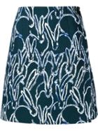 Grey Jason Wu Bunny Jacquard A-line Skirt, Women's, Size: 8, Blue, Polyester/wool