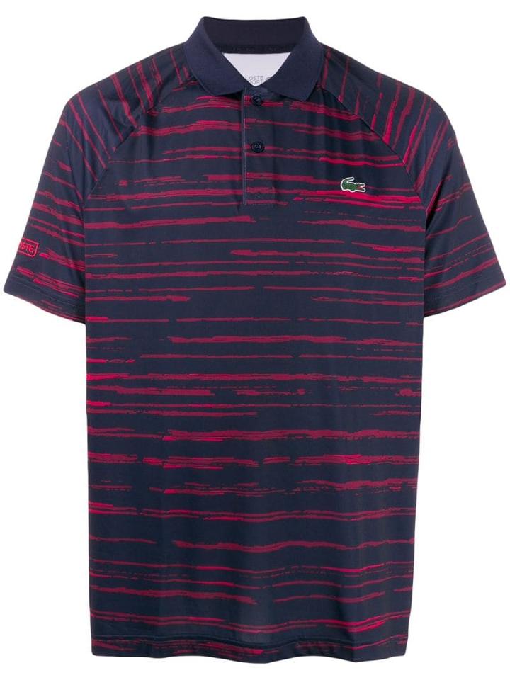 Lacoste Striped Pattern Polo Shirt - Blue