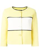 Boutique Moschino Cropped Panel Jacket, Women's, Size: 42, Yellow/orange, Cotton/polyamide/polyester/acetate