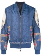 Versace Collection Reversible Japanese Print Bomber - Blue