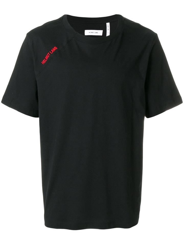 Helmut Lang Cut Neck Logo T-shirt - Black