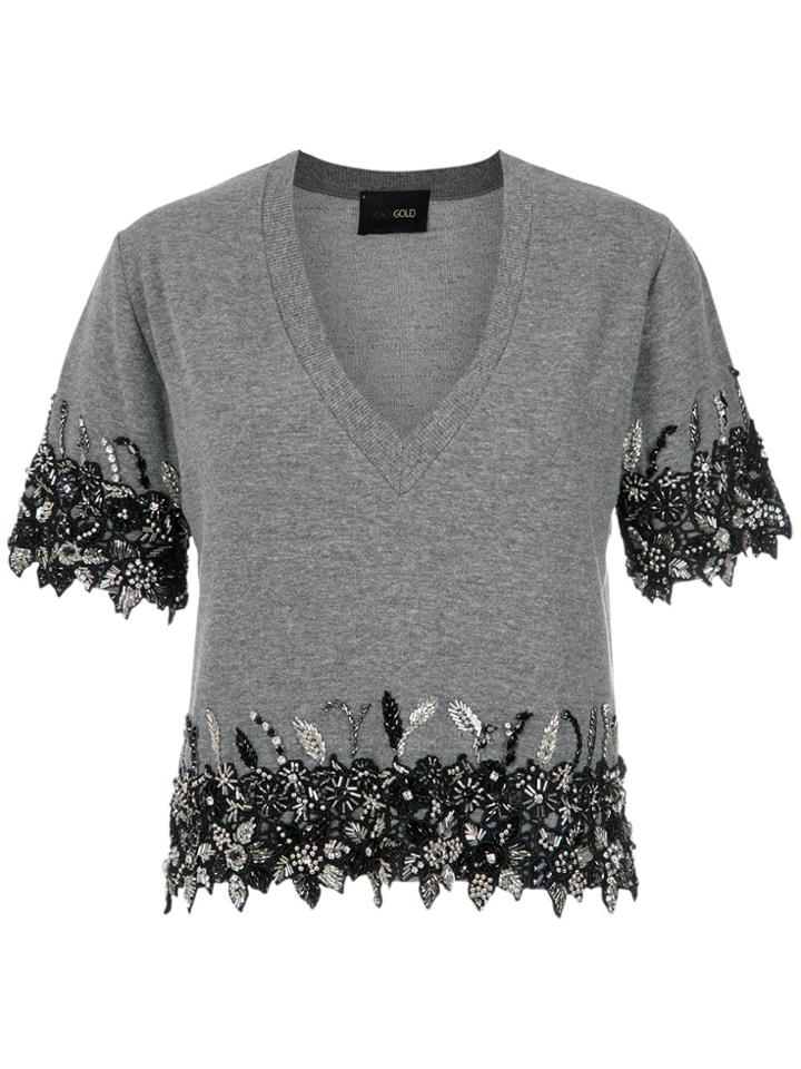 Andrea Bogosian Embellished Blouse - Grey