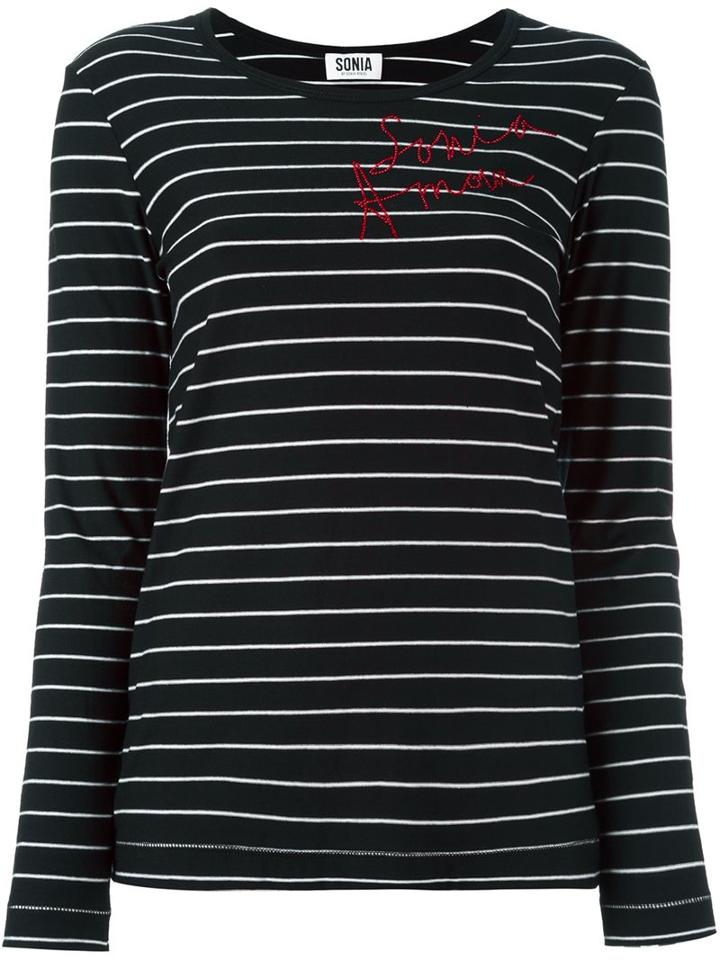 Sonia By Sonia Rykiel Embellished Striped T-shirt