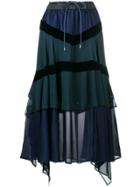 Sacai Asymmetric Full Skirt - Green