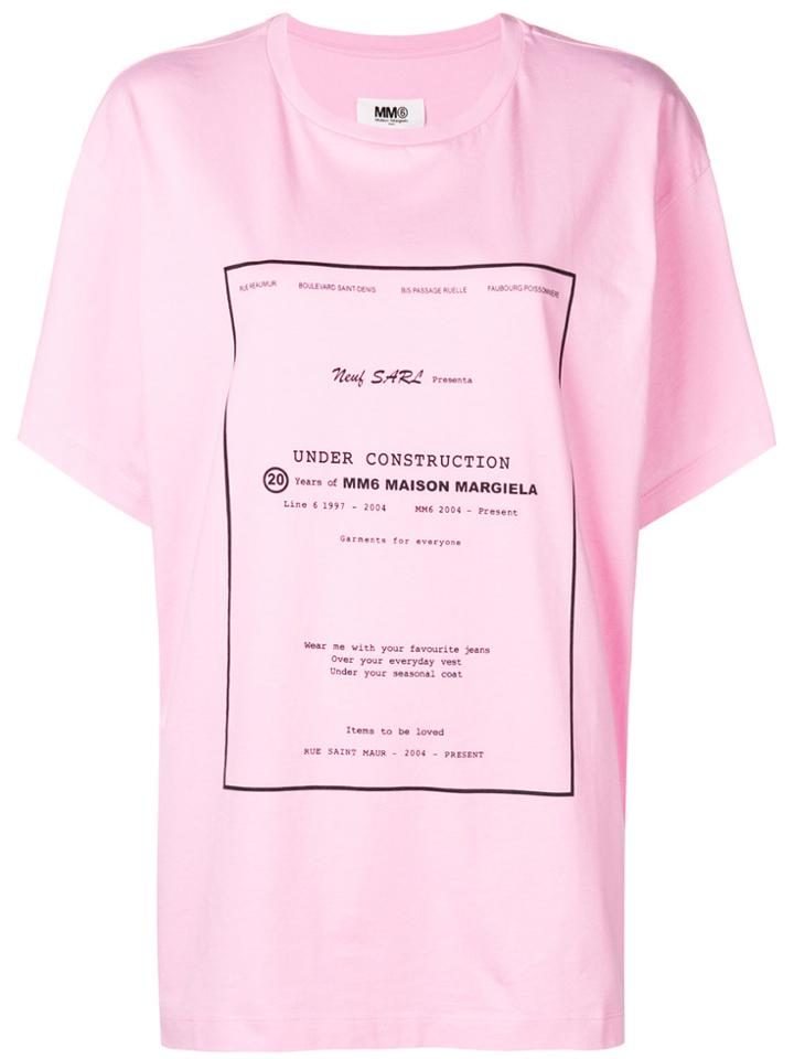 Mm6 Maison Margiela Logo Patch Short-sleeve T-shirt - Pink & Purple