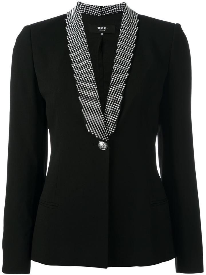 Versus Checked Shawl Lapel Blazer