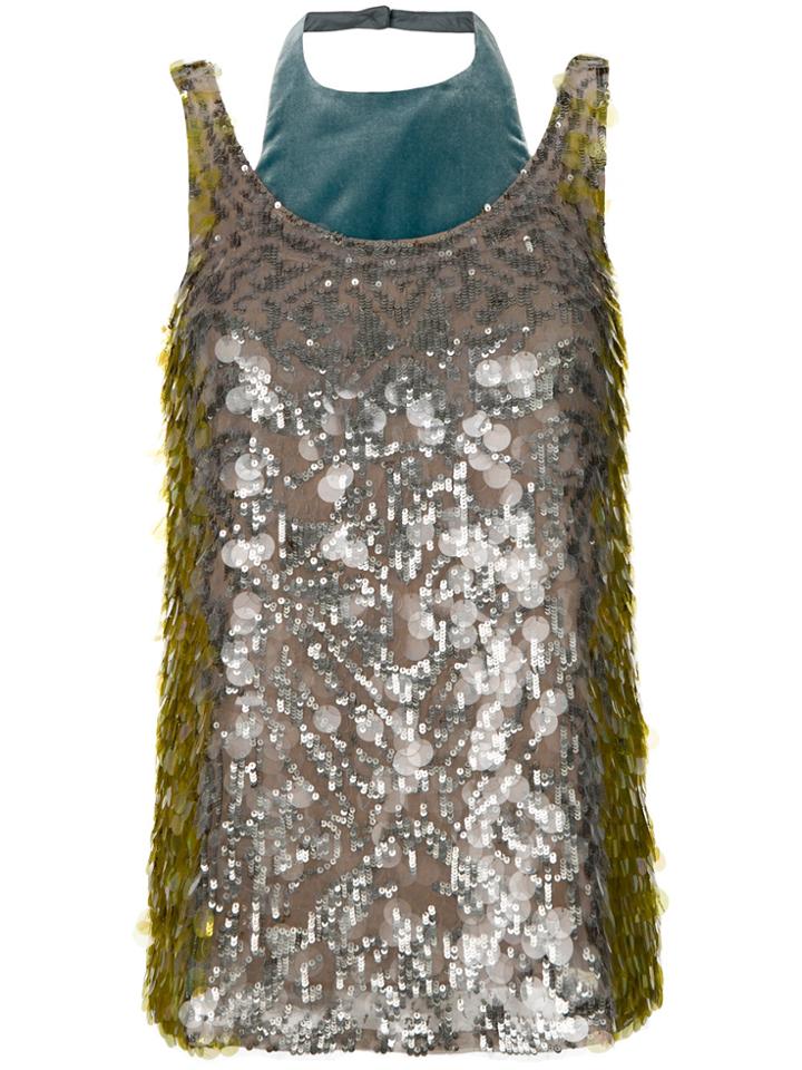 Valentino Sequin Embroidered Vest - Metallic