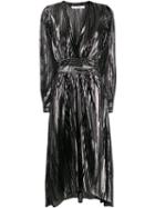 Iro Metallic Striped Midi Dress - Black
