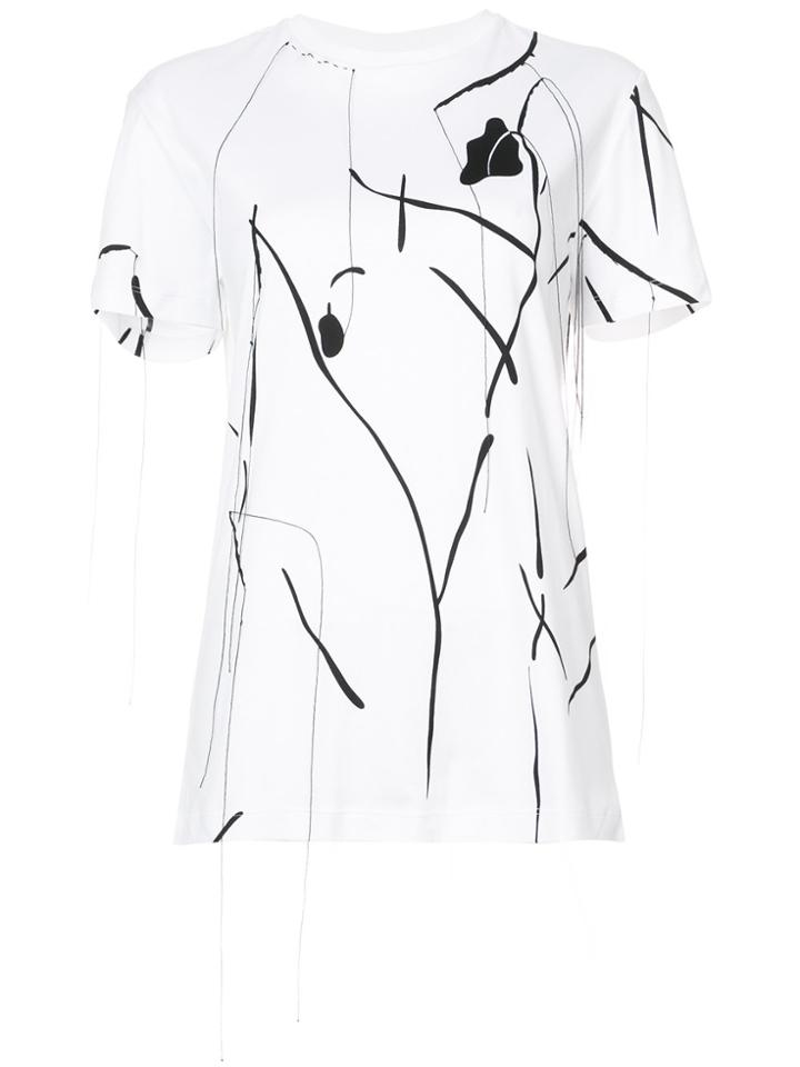 Derek Lam Embroidered Printed Tee - Black
