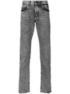 Saint Laurent Embroidered Slim Jeans - Grey