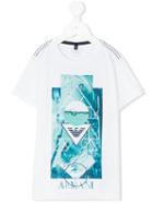 Armani Junior - Geometry And Water Print T-shirt - Kids - Cotton - 5 Yrs, White