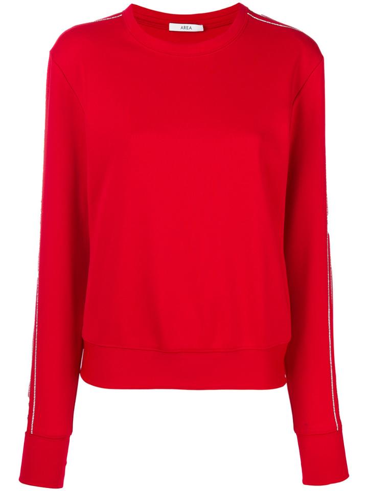 Area Crystal Side-stripe Jumper - Red
