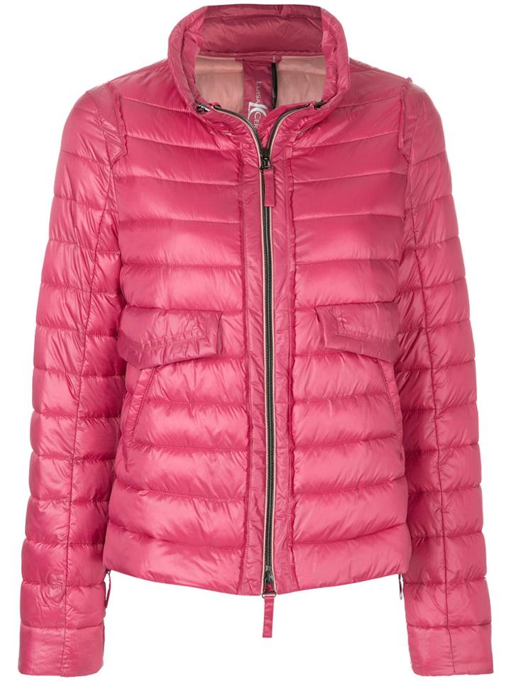 Luisa Cerano Zip Up Puffer Jacket - Pink & Purple