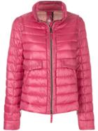 Luisa Cerano Zip Up Puffer Jacket - Pink & Purple