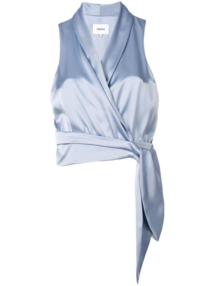 Nanushka Siloice Wrap Blouse - Blue