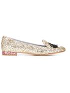 Chiara Ferragni Flirting Glitter Slippers, Women's, Size: 36, Grey, Leather/pvc