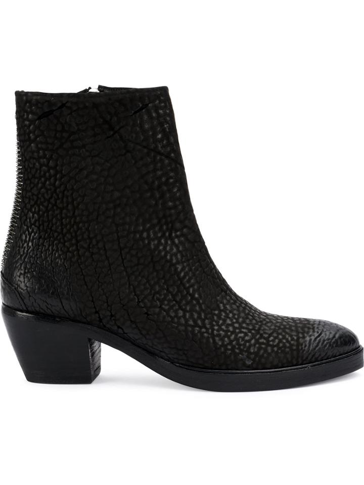 The Last Conspiracy Textured Ankle Boots - Black