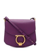 Salvatore Ferragamo Textured Shoulder Bag - Purple