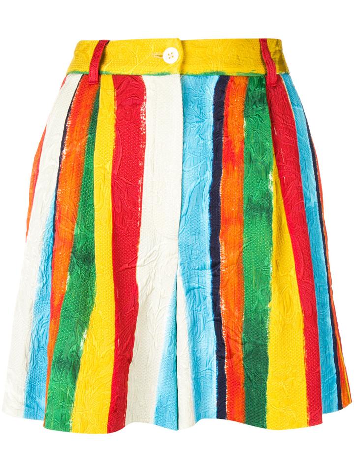 Dolce & Gabbana Striped Mini Skirt - Yellow & Orange