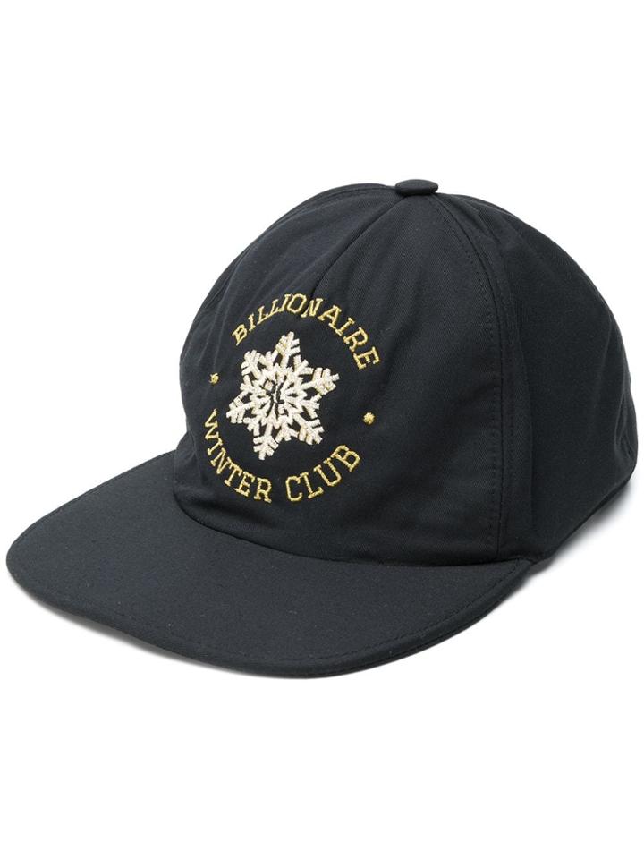 Billionaire Snow Flake Embroidered Cap - Black