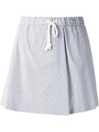 Thakoon Addition Striped Shorts, Women's, Size: 4, Grey, Cotton/spandex/elastane
