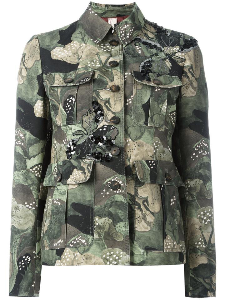 Antonio Marras - Camouflage Military Jacket - Women - Cotton/polyester/viscose/glass - 40, Women's, Green, Cotton/polyester/viscose/glass