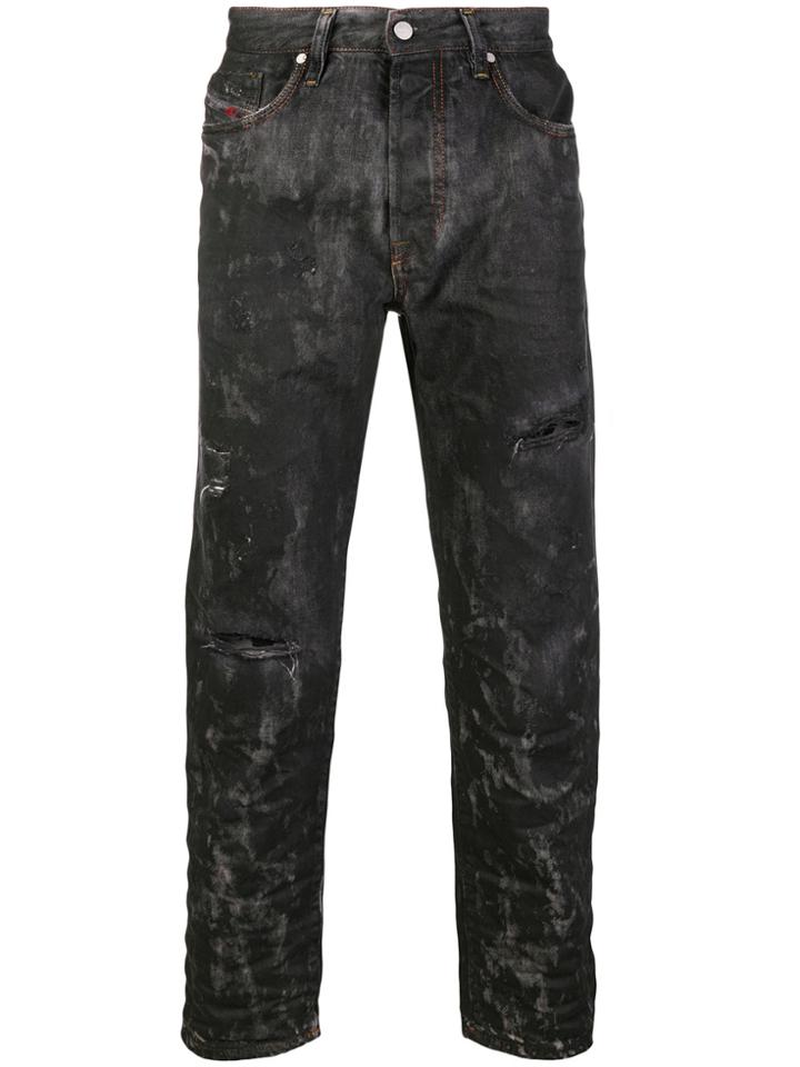 Diesel Tie-dye Effect Jeans - Black