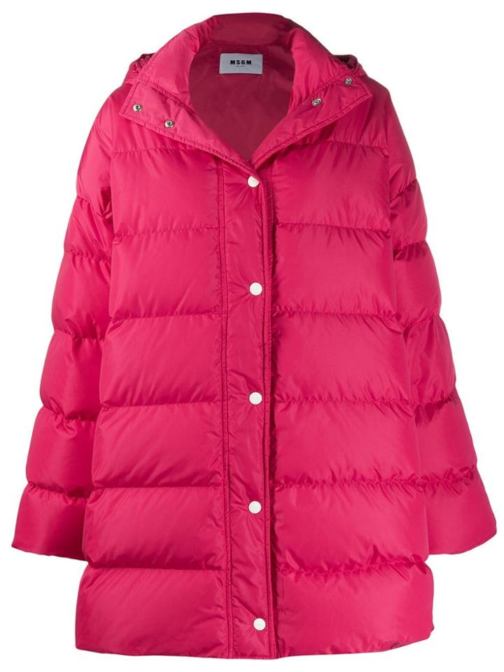 Msgm Oversized Padded Coat - Pink