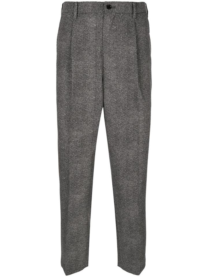 Loveless Marl Drop-crotch Tailored Trousers - Grey