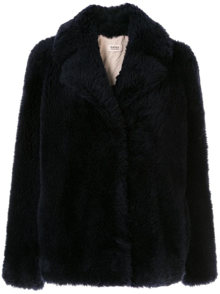 Yves Salomon Army Shearling Long Sleeve Jacket - Black