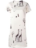 Rochas Giraffe Print Boxy Dress, Women's, Size: 42, Nude/neutrals, Polyester