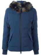 Rossignol Hood Detail Puffer Jacket, Women's, Size: Medium, Blue, Polyamide/feather Down/racoon Fur