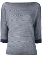 Armani Jeans - Striped Sweater - Women - Polyester/viscose - 38, Blue, Polyester/viscose