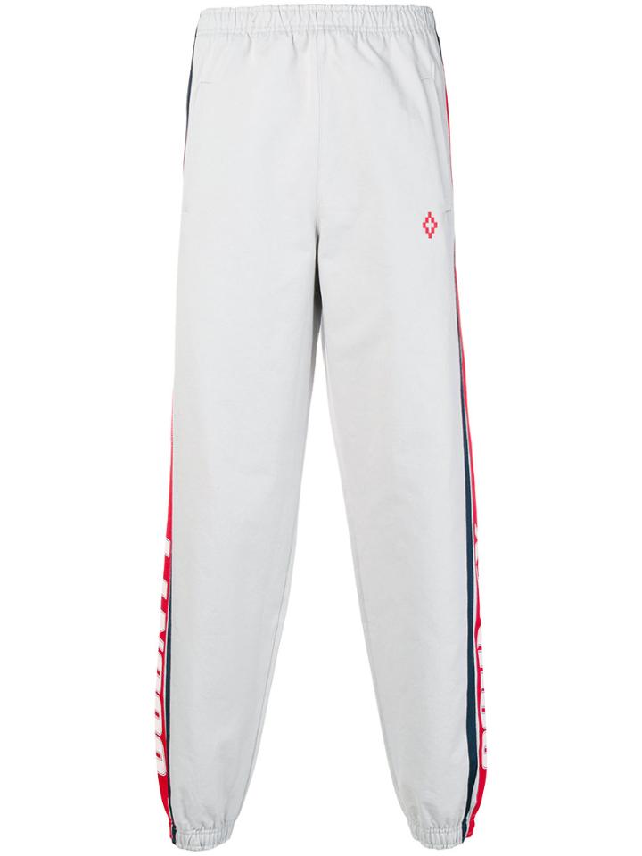 Marcelo Burlon County Of Milan Logo Striped Track Trousers - Grey