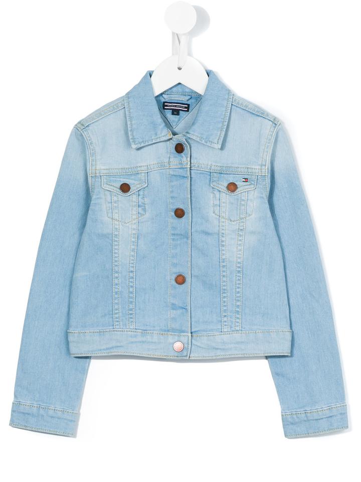 Tommy Hilfiger Junior - Denim Jacket - Kids - Cotton/polyester/spandex/elastane - 4 Yrs, Toddler Girl's, Blue
