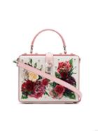 Dolce & Gabbana Cream, Pink And Purple Dauphin Leather Box Bag