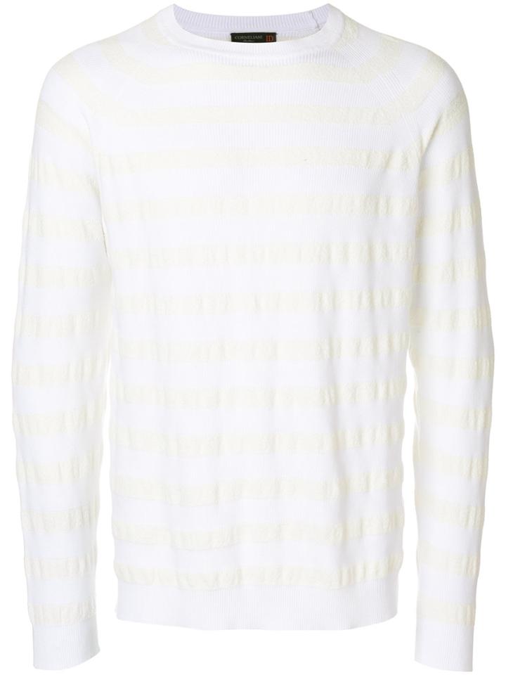 Corneliani Ribbed Stripe Jumper - White
