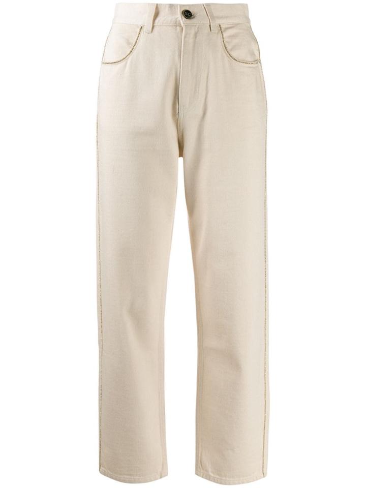 Semicouture High-waist Cropped Jeans - Neutrals