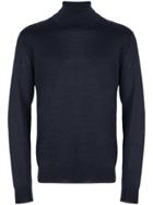 Corneliani Turtle-neck Fitted Sweater - Blue