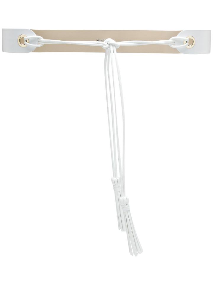 Max Mara Studio Tied Open Front Belt - White