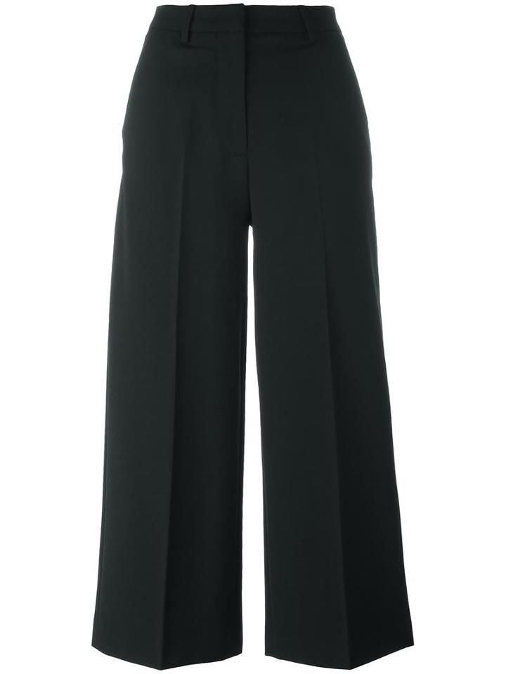 Moncler Cropped Tailored Trousers, Women's, Size: 42, Black, Polyester/spandex/elastane/wool