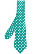 Kiton Polka Dot Print Tie - Green