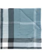 Burberry House Check Scarf, Men's, Blue, Silk/modal/wool/cashmere