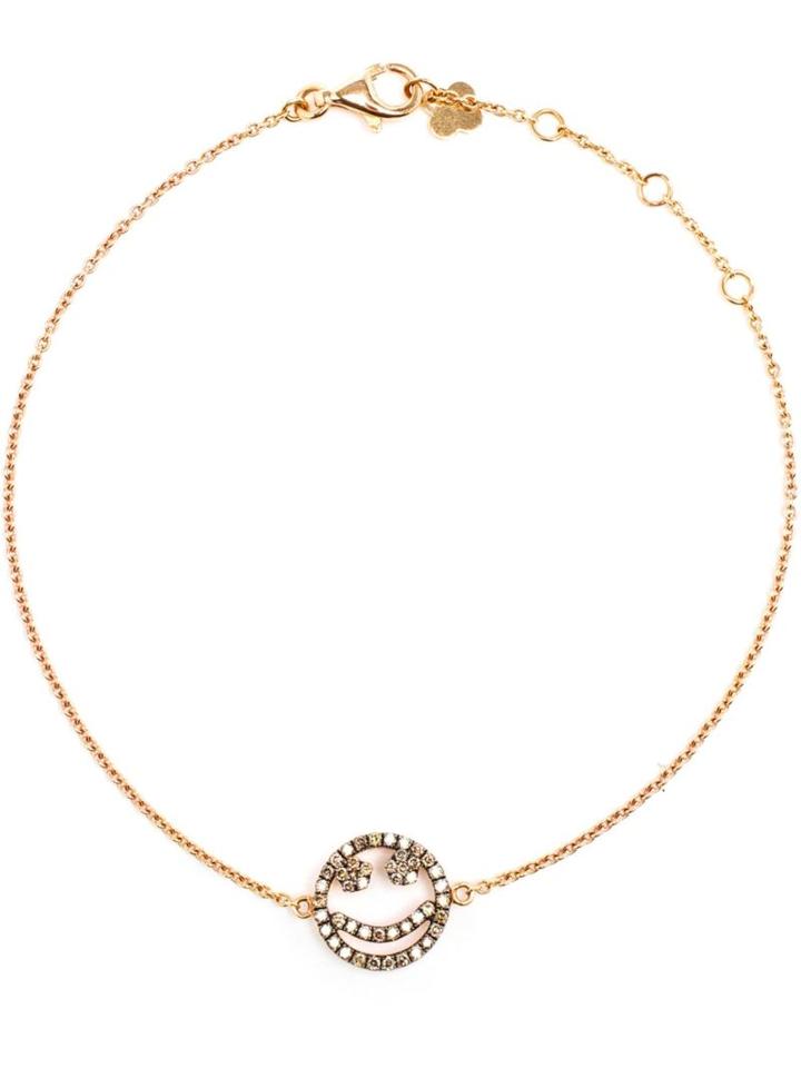 Rosa De La Cruz Diamond Smiley Face Charm Bracelet