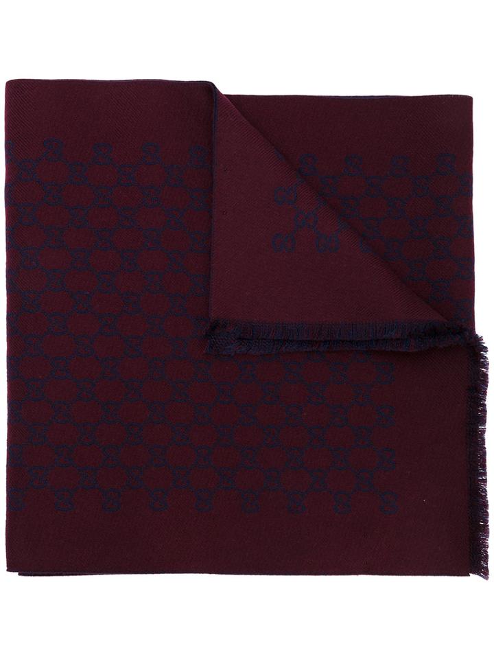 Gucci - Gg Supreme Color Block Scarf - Men - Wool - One Size, Red, Wool