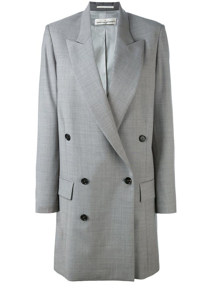 Golden Goose Deluxe Brand - Long Double Breasted Coat - Women - Polyester/acetate/virgin Wool - S, Grey, Polyester/acetate/virgin Wool