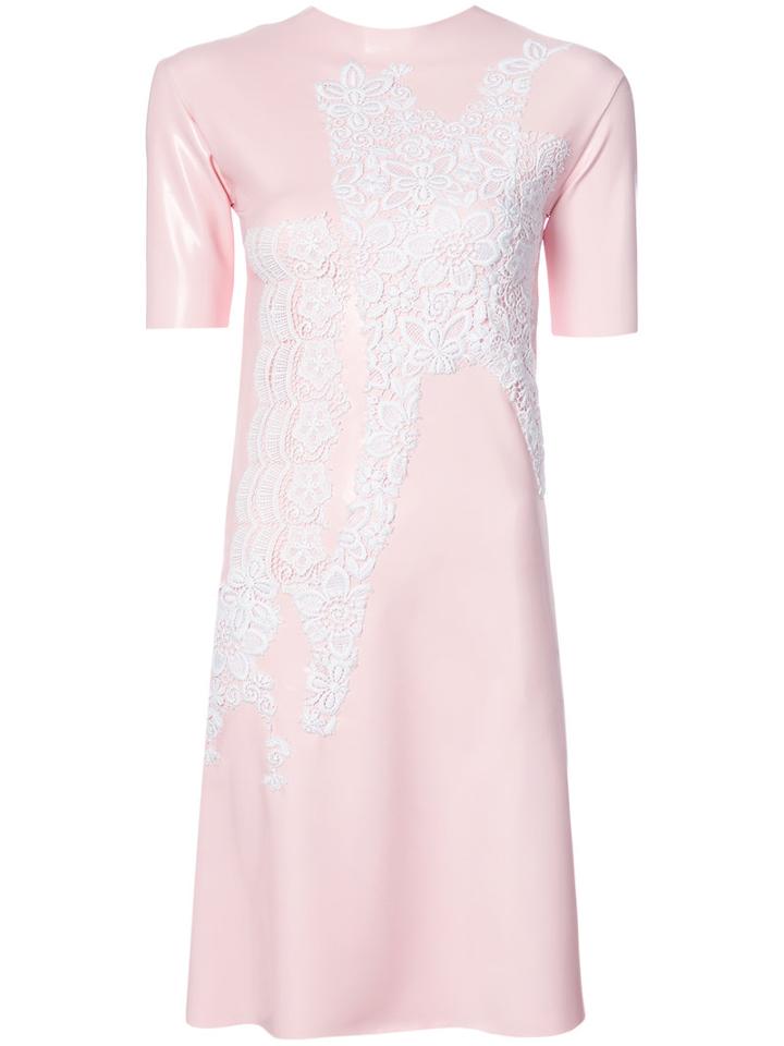 Les Animaux - Lace Rubber Dress - Women - Rubber - S, Pink/purple, Rubber